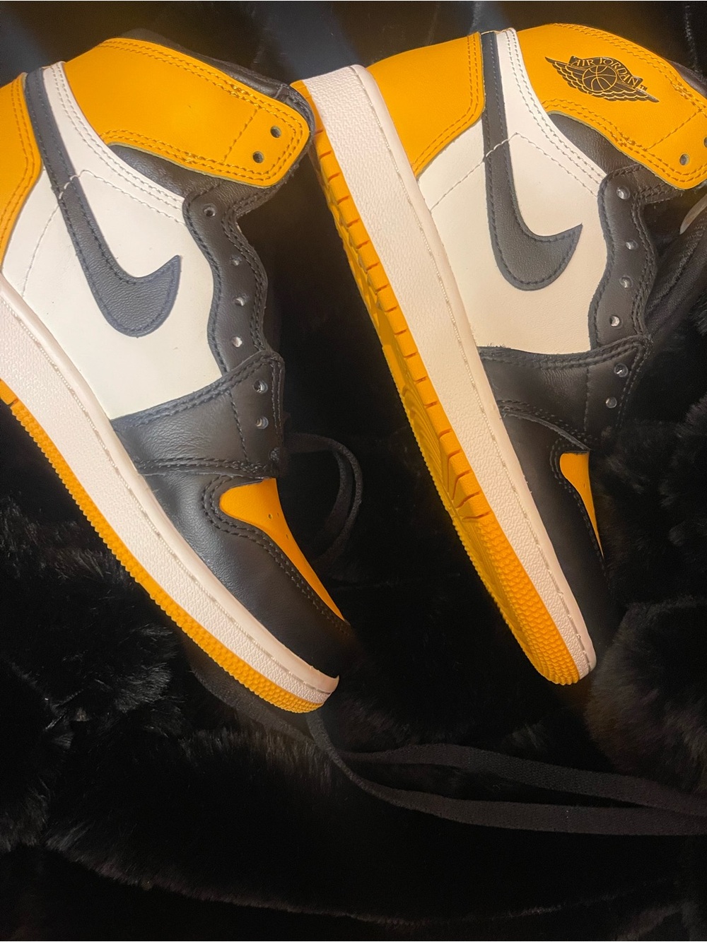 Nike Kids Black, White & Yellow High-Top Sneakers